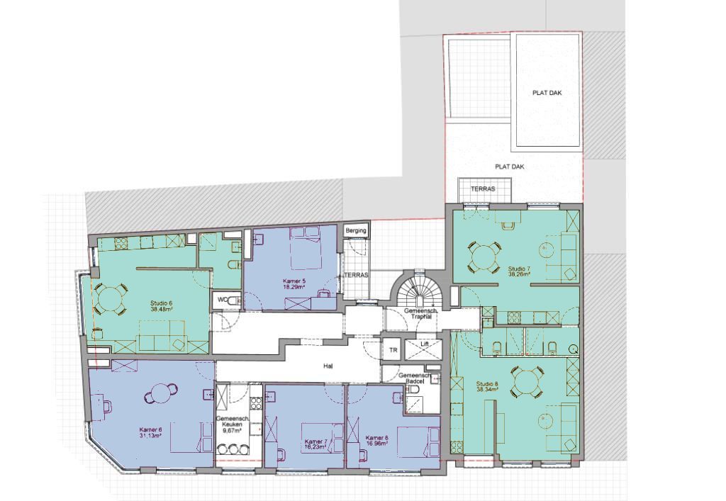 Plan tweede verdieping